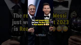 Messi won The Best because of REAL MADRID 😳 #football