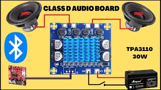 TPA3110 XH-A232 30W+30W Amplifier Board//TPA3110 XH-A232 Board connection with Bluetooth and Testing