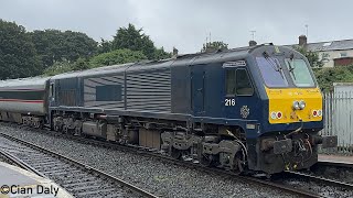 Irish Rail/Ex Belmond 201 Class Loco 216 + Enterprise Train - Drogheda and Gormanston (26/7/23)