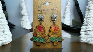 Hand-Painted 'Tis the Season Trees Wood Earrings Tutorial