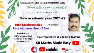 #SureshBasvisZoomMeeting#RealNumbersPart2#10thMathematics