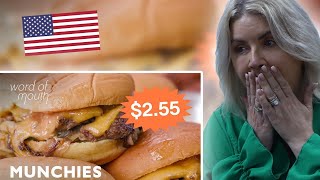 BRITS React to The Home of NYC’s Viral $2.55 Burger