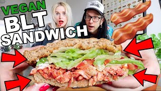 How to make a VEGAN BLT BACON SANDWICH (review on 3 vegan bacon brands)