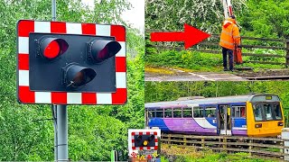 Unique hand-operated barriers at Broadwood Level Crossing, County Durham