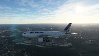 Airbus A310, Air France, arrival at Charles de Gaulle, Paris, France 🇫🇷 MSFS 2020