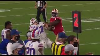 Josh Allen FLOPS hilariously like NBA player to draw penalty vs San Francisco 49ers