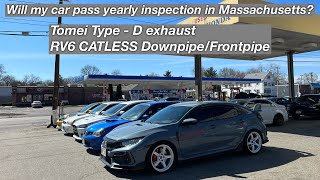 My 2021 Honda Civic Type R with a Catless downpipe passed Inspection in Massachusetts!!