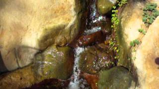 meditative rock waterfall