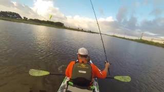 my sons first speckled trout from a kayak