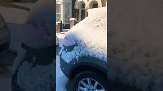 When snow hits london out of nowhere. #snow #london #porsche #porschecayenne