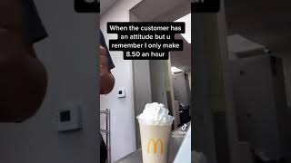 McDonald’s worker puts sweet and sour sauce on milkshake