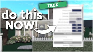 do this NOW! Before Bloxburg Goes FREE! | Roblox Bloxburg