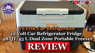 VEVOR 48 QT/45 L Dual Zone Portable Refrigerator Freezer REVIEW