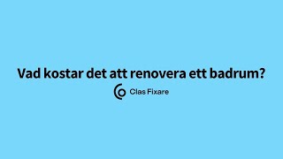 Vad kostar det att renovera ett badrum?