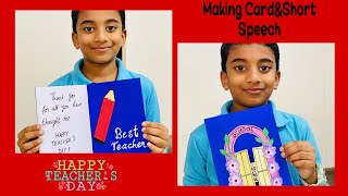 DIY Teacher’s day Card&Short Speech/Handmade Card making.#speech #teachersdaycard #crafts #minunachu