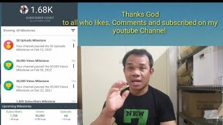 Message Pasalamat for reaching 1,680 Subscribers and 50,000 Views, Thanks God...