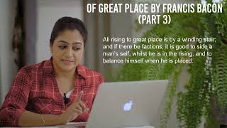 Of Great Place By Francis Bacon |  Explanation |  English Literature Lessons | Part 3