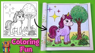 Beautiful Unicorn | Cute Coloring Page | Coloring Fun For Kids  #coloringforkids  #coloringfun