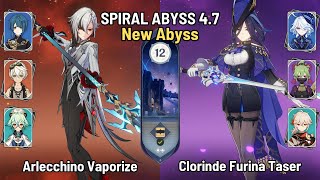 C0 Arlecchino Vaporize | C0 Clorinde Furina Taser | New Spiral Abyss 4.7 Floor 12 | Genshin Impact