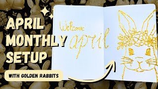 Bunny Brilliance in Black & Gold 🖋️🌟 My Favorite April Bullet Journal Spread 🐰✨