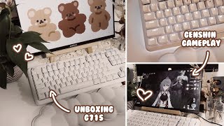 ✧ G715 Wireless Gaming Keyboard 🧸 aesthetic unboxing | Linear | Genshin Impact