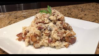 Risotto With Pancetta & Mini Oyster Mushrooms - Mary'sKitchenMtl