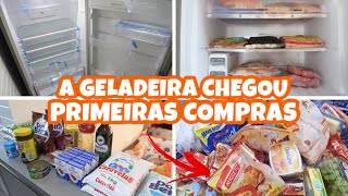 CHEGOU A NOSSA GELADEIRA NOVA, PRIMEIRA COMPRA DO MÊS PARA O APARTAMENTO NOVO 🎉