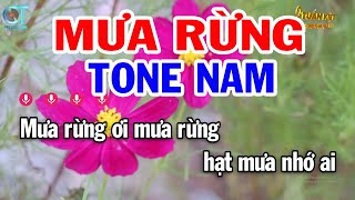 Karaoke Mưa Rừng Tone Nam ( D#m ) Nhạc Sống Mới | Karaoke Tuấn Kiệt