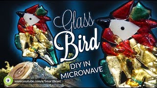 The BIRD figurine - melting glass in microwave [DIY] 🦜🦜🦜