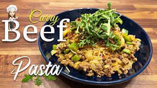 *NEW* GROUND BEEF Recipe: Curry Beef Pasta - Delish Easy Quick and Budget Friendly Dinner