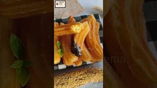 CHURROS SAUS COKLAT NYA GURIH DILUAR LEMBUT DIDALAM😍 #churros #idejualan #cemilankekinian