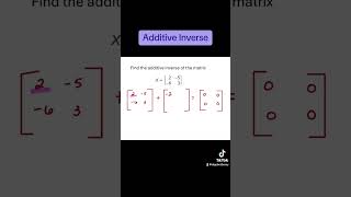 Additive Inverse with Matrices