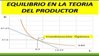 EQUILIBRIO EN LA TEORÍA DEL PRODUCTOR -  (FORMA MANUAL)