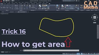 Trick 16 - How to get area of complex drawing ترك 16- ايجاد مساحة رسم معقد