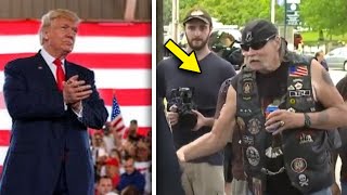 Protesters Want To Block Trump, Then Bikers Suddenly Appear & Do The Unthinkable!