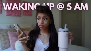 WAKING UP @ 5AM.. WTF | morning routine, me time, heatless curls, solo date….