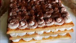 Tiramisu' croccante di sfoglia  (Senza uova)