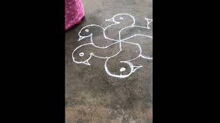 Easy dots 7-4 birds rangoli