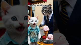 "The White Kitten Who Couldn’t Afford an Ice Cream 🐾 🍦" #catstory #cat #cutepet