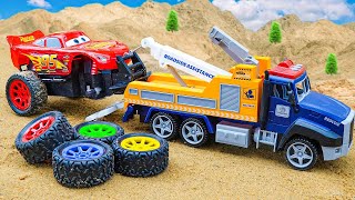 Diy tractor mini Bulldozer to making concrete road - Construction Vehicles | Kudo Kids Toys