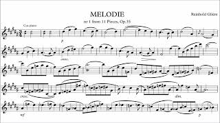 Alto Saxophone Play-along - Melodie nr 1 op. 35 - Glière - with sheet music