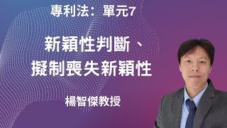 專利法，單元7：新穎性判斷與擬制喪失新穎性