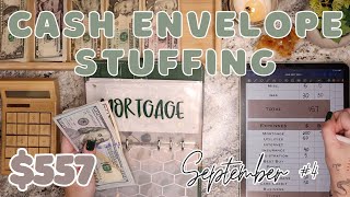 $557 Cash Envelope Stuffing | Chatty September #4 Stuffing Expenses & Savings | 24 Year Old Budgets