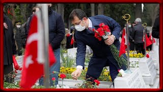 Çanakkale Şehitleri İstanbul'da da Anıldı! Ekrem İmamoğlu Şehit Mezarlarına Karanfil Bıraktı!