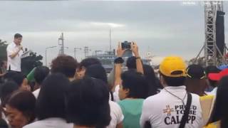 Manila Archbishop Luis Antonio Tagle addresses Walk for Life crowd