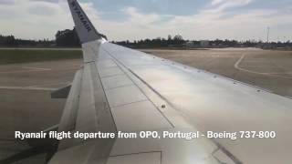 Ryanair 737-800 taking off from Porto (OPO), Portugal