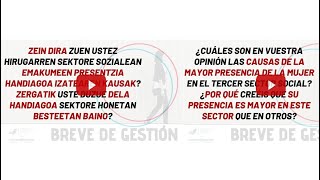 1. Feminización en el tercer sector Intervención. Hirugarren Sektore Sozialaren feminizazioa.