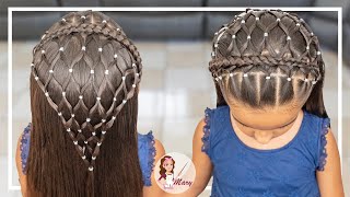 PEINADITO CON UNA RED DE LIGAS PARA NIÑAS / Y TRENZA POSTIZA EN DIADEMA😍