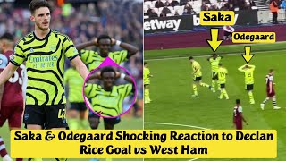 🤯 Bukayo Saka & Martin Odegaard Reaction to Declan Rice Goal vs West Ham