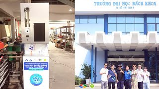 [BK-OISP] Máy đo thân nhiệt và rửa tay tự động IoT của SV Bách khoa Quốc tế